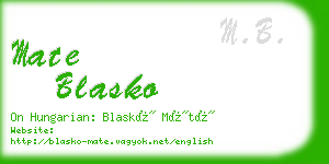 mate blasko business card