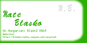 mate blasko business card